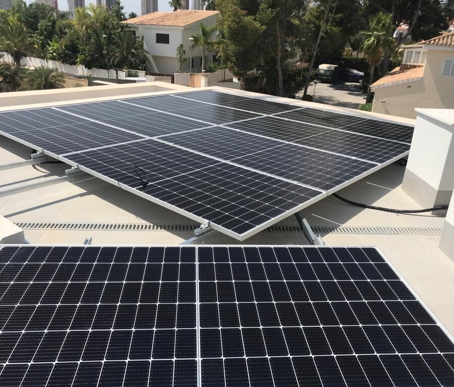 24 panels of 450 watts on a covered courtyard