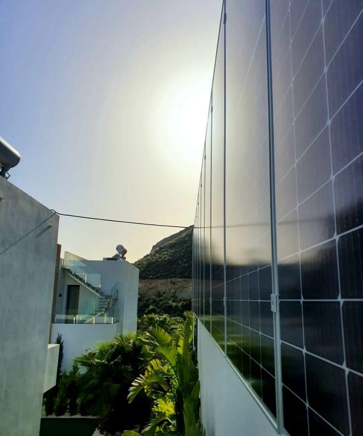 Finestrat solar panels on the concrete fence